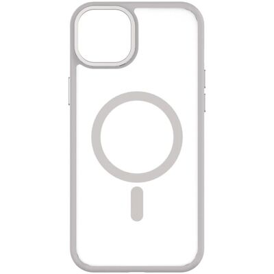 Qdos iPhone 15 Plus Clear / Grey Hybrid Soft + Snap Case Qdos iPhone 15 Plus Clear / Grey Hybrid Soft + Snap Case