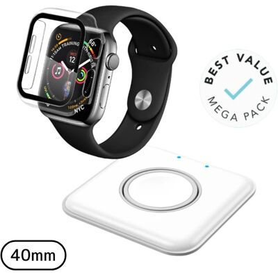 QDOS - Apple Watch Charger Infinity Glass - White - Bundle - Publicité QDOS - Apple Watch Charger Infinity Glass - White - Bundle - Publicité