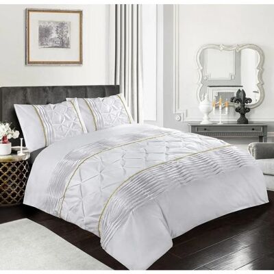 Homespace Direct Eleanor Double Pintuck Duvet Cover Set - Duvet Cover Set Homespace Direct Eleanor Double Pintuck Duvet Cover Set - Duvet Cover Set