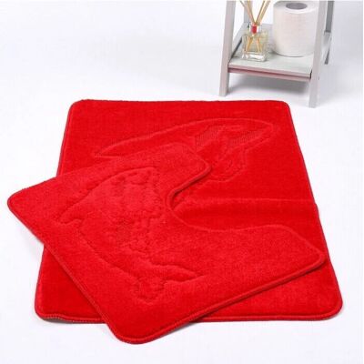 Kampala Hill - Dolphin Bath Mat - Red - 2pc - Bath Mat Set Kampala Hill - Dolphin Bath Mat - Red - 2pc - Bath Mat Set