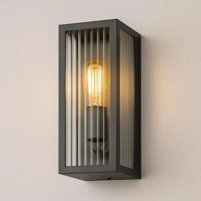 CGC Bevelled Glass Black E27 Outdoor Wall Light - Wall Light CGC Bevelled Glass Black E27 Outdoor Wall Light - Wall Light