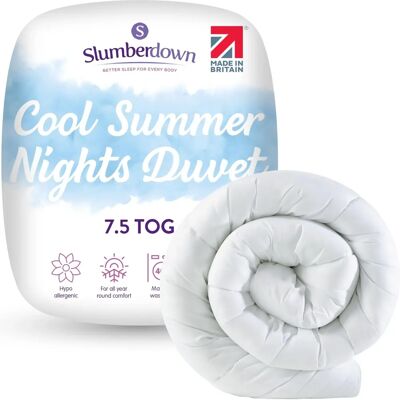 Slumberdown White Double Summer Duvet - Light & Cool 7.5 Tog Slumberdown White Double Summer Duvet - Light & Cool 7.5 Tog