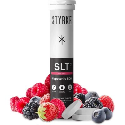 Comprimés d'hydratation au sodium Styrkr SLT07 - Baies / 12 Comprimés - 500mg - Publicité Comprimés d'hydratation au sodium Styrkr SLT07 - Baies / 12 Comprimés - 500mg - Publicité
