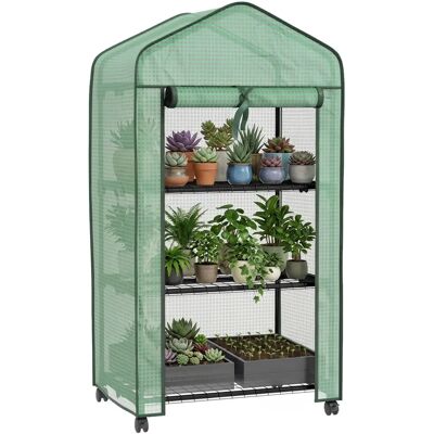 Outsunny Mini Greenhouse - Portable, with Roll-up Door and Wheels Outsunny Mini Greenhouse - Portable, with Roll-up Door and Wheels