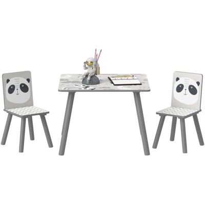 ZONEKIZ - Kids Table and Chair Set - Grey - Furniture ZONEKIZ - Kids Table and Chair Set - Grey - Furniture
