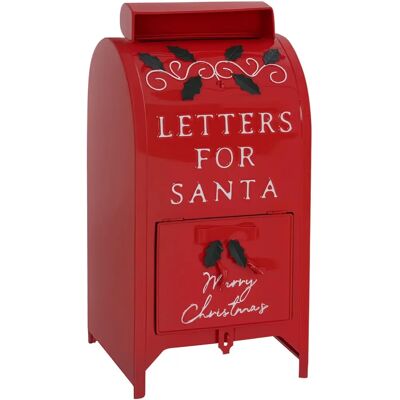 Boîte aux Lettres de Noël en Acier Rouge Homcom - Décoration Festive - Publicité Boîte aux Lettres de Noël en Acier Rouge Homcom - Décoration Festive - Publicité