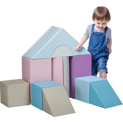 HOMCOM - 11-Piece Soft Play Set - Blue - Toddlers - Toy HOMCOM - 11-Piece Soft Play Set - Blue - Toddlers - Toy