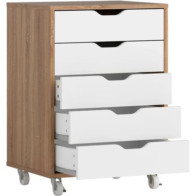 Vinsetto - 5-Drawer - Oak - Mobile Filing Cabinet Vinsetto - 5-Drawer - Oak - Mobile Filing Cabinet