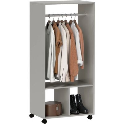 HOMCOM Grey Open Wardrobe Clothes Rail Bedroom Storage Rod Shelves - Wardrobe HOMCOM Grey Open Wardrobe Clothes Rail Bedroom Storage Rod Shelves - Wardrobe