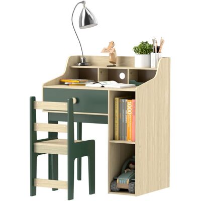 AIYAPLAY Kids Desk and Chair Set with Storage Shelves - Kids Desk Set, Green AIYAPLAY Kids Desk and Chair Set with Storage Shelves - Kids Desk Set, Green
