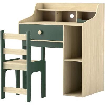 Aosom UK - AIYAPLAY Desk & Chair - Green - Kids Desk Set Aosom UK - AIYAPLAY Desk & Chair - Green - Kids Desk Set