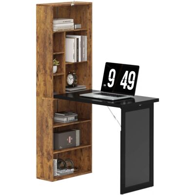 HOMCOM Rustic Brown Convertible Desk - BlackBoard Multi-function HOMCOM Rustic Brown Convertible Desk - BlackBoard Multi-function