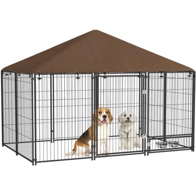 PawHut - Outdoor Dog House Kennel - Canopy Top PawHut - Outdoor Dog House Kennel - Canopy Top