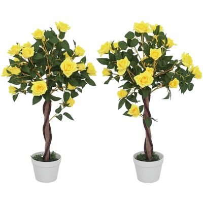 Outsunny - Rose Tree - Yellow - 90 cm - Artificial plant Outsunny - Rose Tree - Yellow - 90 cm - Artificial plant