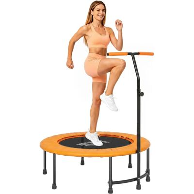 HOMCOM Model - Mini Trampoline Adult Rebounder with Handle - Orange HOMCOM Model - Mini Trampoline Adult Rebounder with Handle - Orange