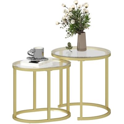 HOMCOM - Coffee Table Set - Tempered Glass - Coffee Table HOMCOM - Coffee Table Set - Tempered Glass - Coffee Table
