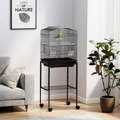 PawHut - Budgie Cage - Black - Bird Cage PawHut - Budgie Cage - Black - Bird Cage