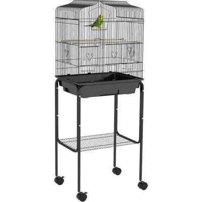 PawHut - Budgie Cage - Black - Bird Cage PawHut - Budgie Cage - Black - Bird Cage