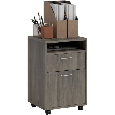 HOMCOM - 60cm Filing Cabinet - Grey - Filing Cabinet HOMCOM - 60cm Filing Cabinet - Grey - Filing Cabinet