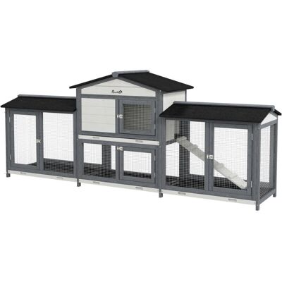 PawHut - Rabbit Hutch - 2-Tier - Pull-Out Tray - Pet Cage PawHut - Rabbit Hutch - 2-Tier - Pull-Out Tray - Pet Cage