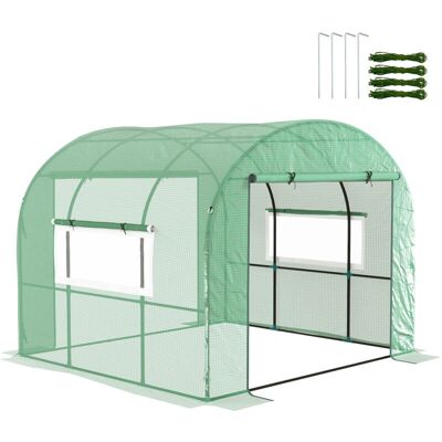 Outsunny - 3x3x2m - Doors - Mesh Windows - Greenhouse Outsunny - 3x3x2m - Doors - Mesh Windows - Greenhouse