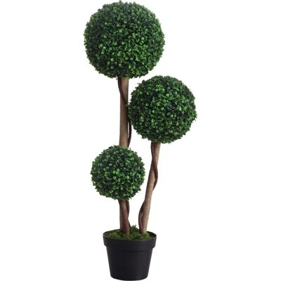 HOMCOM Artificial Plant Boxwood Ball Topiary Tree - Artificial Plant HOMCOM Artificial Plant Boxwood Ball Topiary Tree - Artificial Plant