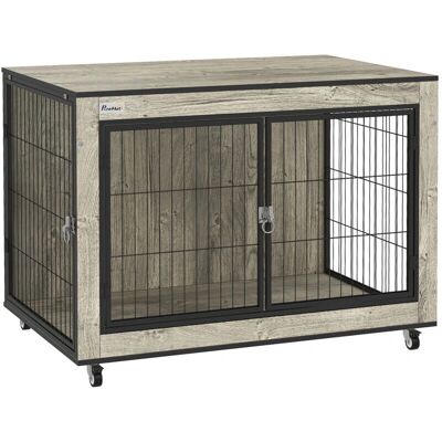 PawHut - Dog Crate Furniture - On Wheels - Dog Crate PawHut - Dog Crate Furniture - On Wheels - Dog Crate