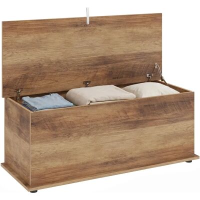HOMCOM Grey Wood Grain Storage Chest 113L - Storage Chest HOMCOM Grey Wood Grain Storage Chest 113L - Storage Chest