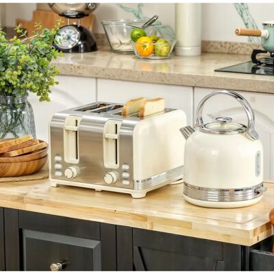 HOMCOM - KettleToasterSet - Cream - Kettle Toaster HOMCOM - KettleToasterSet - Cream - Kettle Toaster