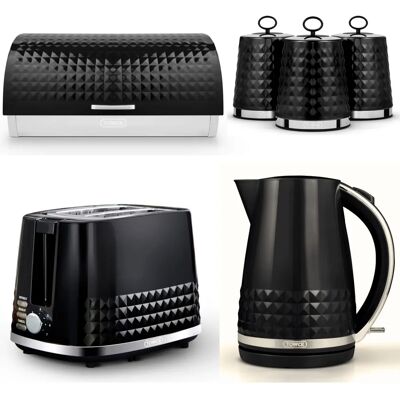 Tower - Solitaire Black Kettle - 2 Slice - Toaster Tower - Solitaire Black Kettle - 2 Slice - Toaster