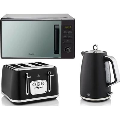 Swan Serenity - Black Kettle, Toaster & Microwave - Kitchen Appliances Swan Serenity - Black Kettle, Toaster & Microwave - Kitchen Appliances