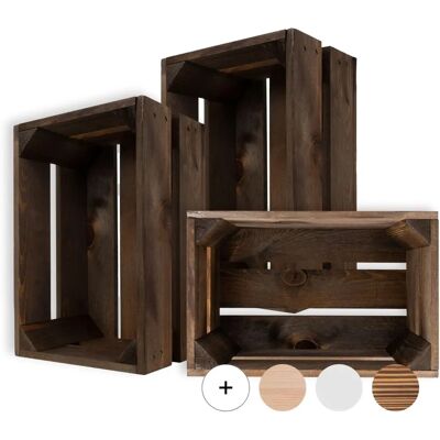 Wengué Wooden Storage Box Set - 3 Vintage Decor Boxes Wengué Wooden Storage Box Set - 3 Vintage Decor Boxes
