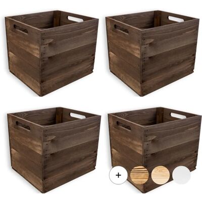 Creative Deco 4 Brown Wooden Storage Boxes - Vintage Design Creative Deco 4 Brown Wooden Storage Boxes - Vintage Design