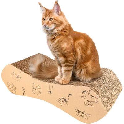 Creative Pets Large Cat Scratcher 57x21x16cm Natural Cardboard Dual-Side Toy - Cat Accessories Creative Pets Large Cat Scratcher 57x21x16cm Natural Cardboard Dual-Side Toy - Cat Accessories
