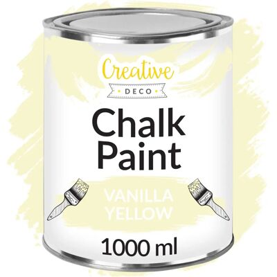 Creative Deco Jaune Vanille 1L Peinture à la Craie Mobilier Bois - Peinture à la Craie Creative Deco Jaune Vanille 1L Peinture à la Craie Mobilier Bois - Peinture à la Craie