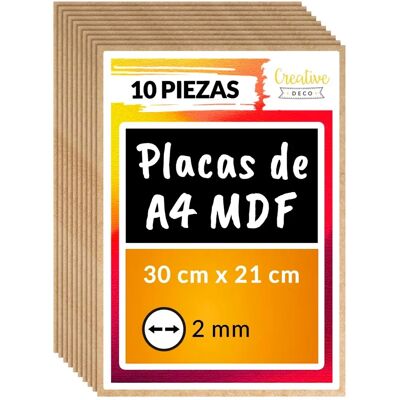 Panneaux MDF Creative Deco A4 - Bois Naturel - Haute Qualité - Publicité Panneaux MDF Creative Deco A4 - Bois Naturel - Haute Qualité - Publicité