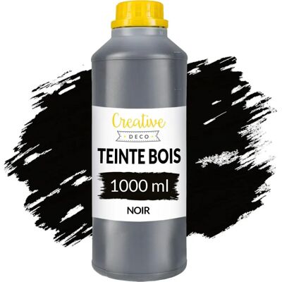 Creative Deco Teinture à base d’eau pour bois - Noir - 1L - Bois - Teinture pour bois Creative Deco Teinture à base d’eau pour bois - Noir - 1L - Bois - Teinture pour bois