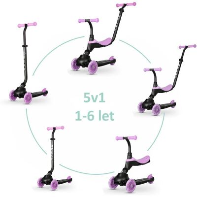 QPlay Sema Evo 5-in-1 Scooter Violett - Scooter QPlay Sema Evo 5-in-1 Scooter Violett - Scooter