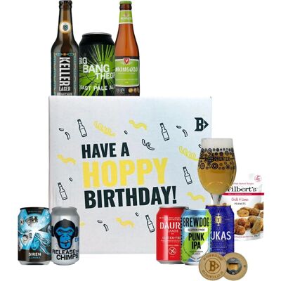 BEERHUNTER - Gluten Free Beer Gift Box - Hoppy Birthday - With Glass - Gift Box BEERHUNTER - Gluten Free Beer Gift Box - Hoppy Birthday - With Glass - Gift Box