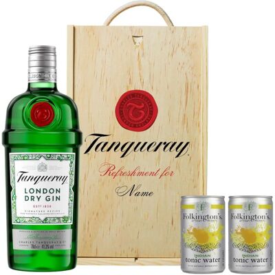 Tanqueray - London Dry Gin - Wooden Box - Gift Set Tanqueray - London Dry Gin - Wooden Box - Gift Set