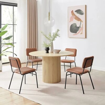 Furniturebox Uk Penrose Oak 120cm Round Dining Table - Dining Table and Chairs Set Furniturebox Uk Penrose Oak 120cm Round Dining Table - Dining Table and Chairs Set