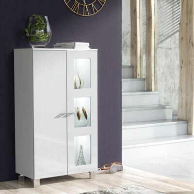 Furneo - Mia 02 - White - LED Lights - Sideboard Cabinet Furneo - Mia 02 - White - LED Lights - Sideboard Cabinet