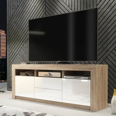 Creative Labs - TV Unit 160cm - Oak & White - TV Unit Creative Labs - TV Unit 160cm - Oak & White - TV Unit