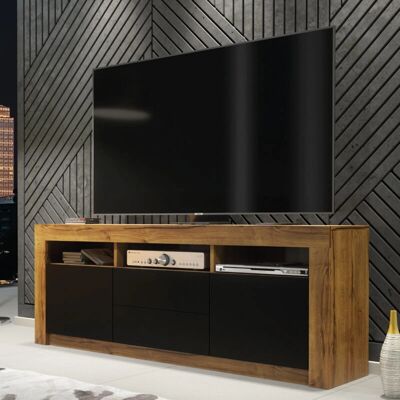 Creative Labs TV Unit 160cm Oak & Black Matt Doors - TV unit Creative Labs TV Unit 160cm Oak & Black Matt Doors - TV unit