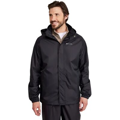 Mountain Warehouse Pakka Wasserdichte Kapuzenjacke - Herren Schwarz Mountain Warehouse Pakka Wasserdichte Kapuzenjacke - Herren Schwarz