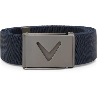 Ceinture de golf pour hommes Callaway 2024 V-Logo Web Tissu Extensible Peacoat - Publicité Ceinture de golf pour hommes Callaway 2024 V-Logo Web Tissu Extensible Peacoat - Publicité