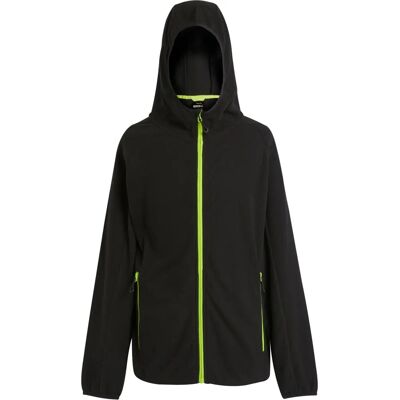 Regatta Navigate Vollreißverschluss Herren Fleece - Kapuzen, Leicht, Dehnbar - Schwarz/Limonegrün - Fleece Regatta Navigate Vollreißverschluss Herren Fleece - Kapuzen, Leicht, Dehnbar - Schwarz/Limonegrün - Fleece