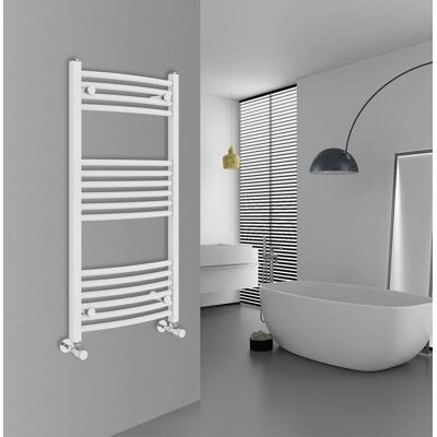Warmehaus - Curved 1000x500 - Ladder - White - Towel Rail Warmehaus - Curved 1000x500 - Ladder - White - Towel Rail