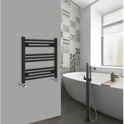 Warmehaus - 600x600mm - Black - Straight - Heated Towel Rail Warmehaus - 600x600mm - Black - Straight - Heated Towel Rail
