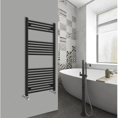 Warmehaus - 1200x600 - Black - Ladder Style - Towel Rail Warmehaus - 1200x600 - Black - Ladder Style - Towel Rail